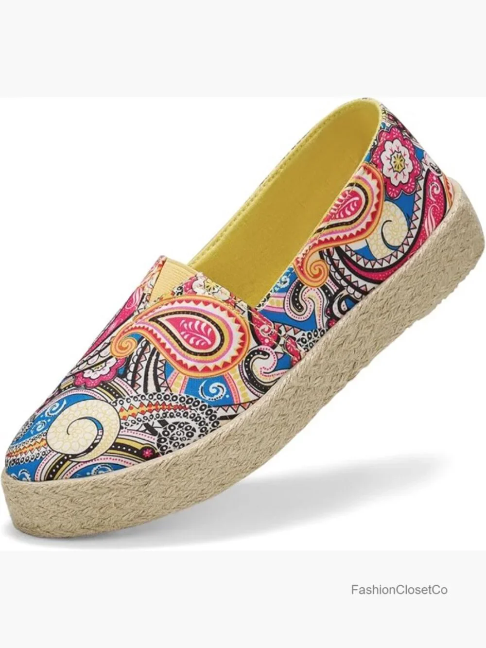 Canvas Espadrilles Flats Slip On Comfortable Travel Casual Shoes Memory Foam